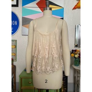 Sheer boho lace crop top with scoop back